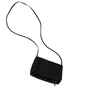 HOBO Black Leather Crossbody Bag | Minimalist Design with Back Pocket